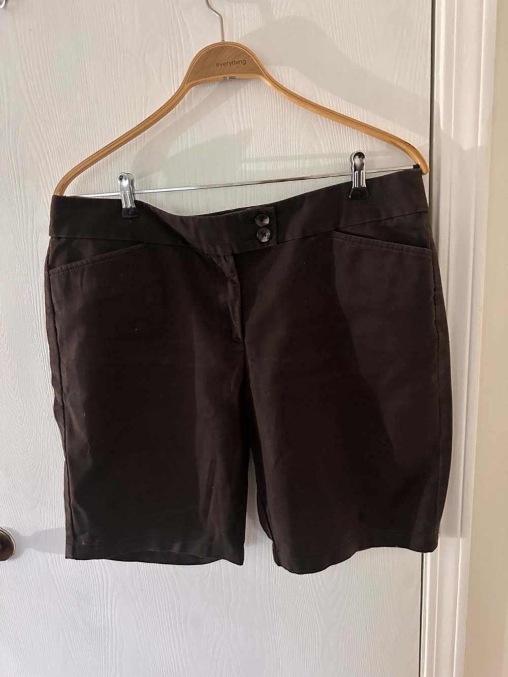 Women's Brown Stretch Bermuda Shorts